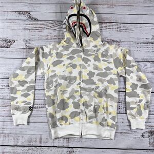 BAPE ABC SHARK FULL ZIP HOODIE MENS LARGE WHITE